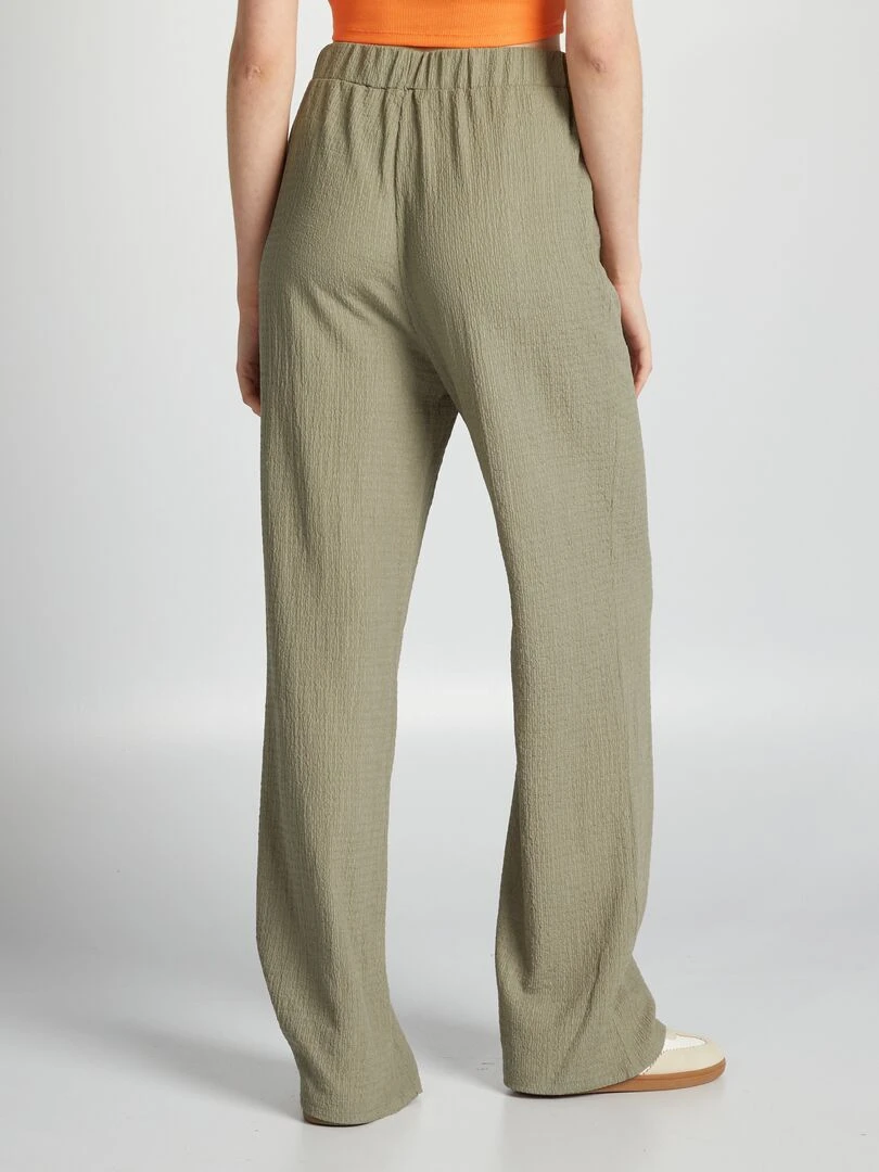 Pantalon large gaufrée   Kaki clair