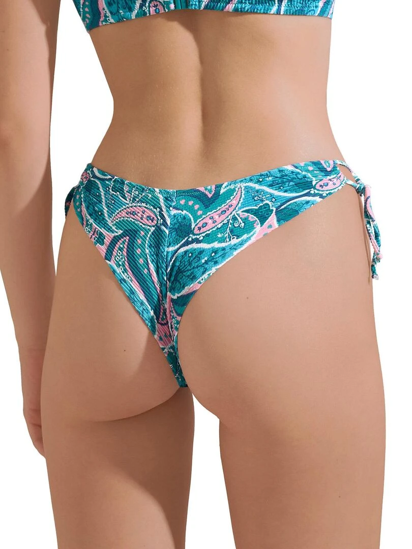 Bas maillot brésilien de bain échancré taille basse Kavala Bleu