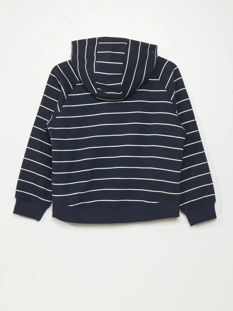 Sweat à capuche en molleton   So Easy   Bleu rayé