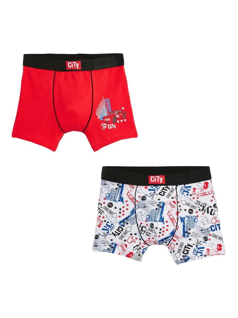 Lot de 2 boxers garçon City New York Multicolore