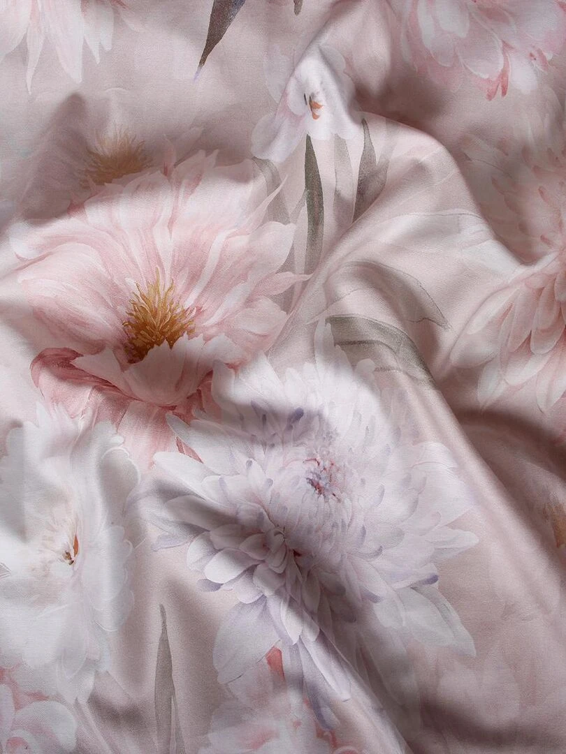 Lot de 2 Taies d'oreiller 50x70 cm satin de coton   Gris Rose clair
