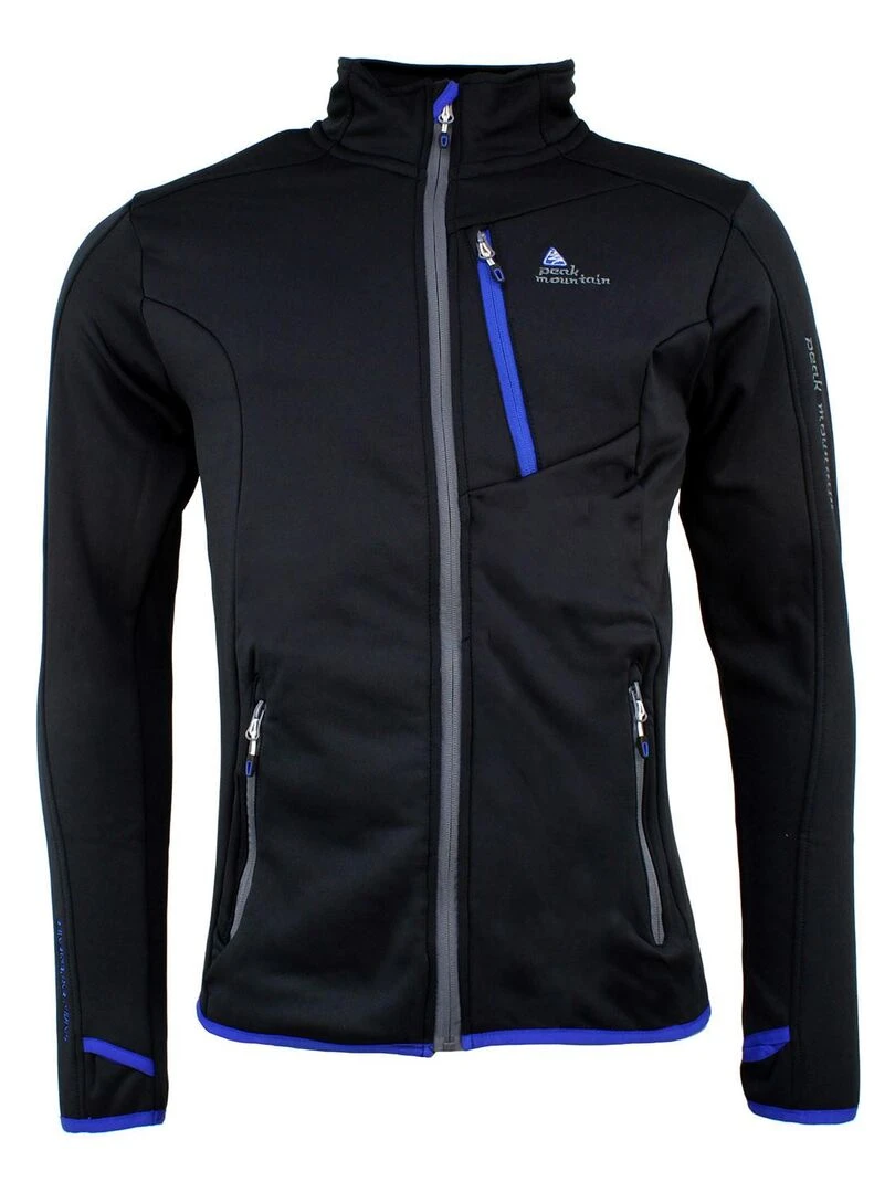 Blouson polar shell homme CLIMATE PEAK MOUNTAIN Noir Bleu