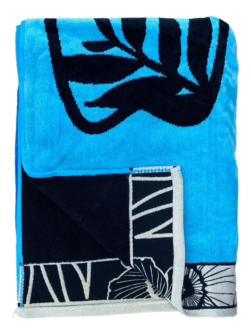 Serviette de plage Jacquard Corfou 100x175 470 g/m² Bleu