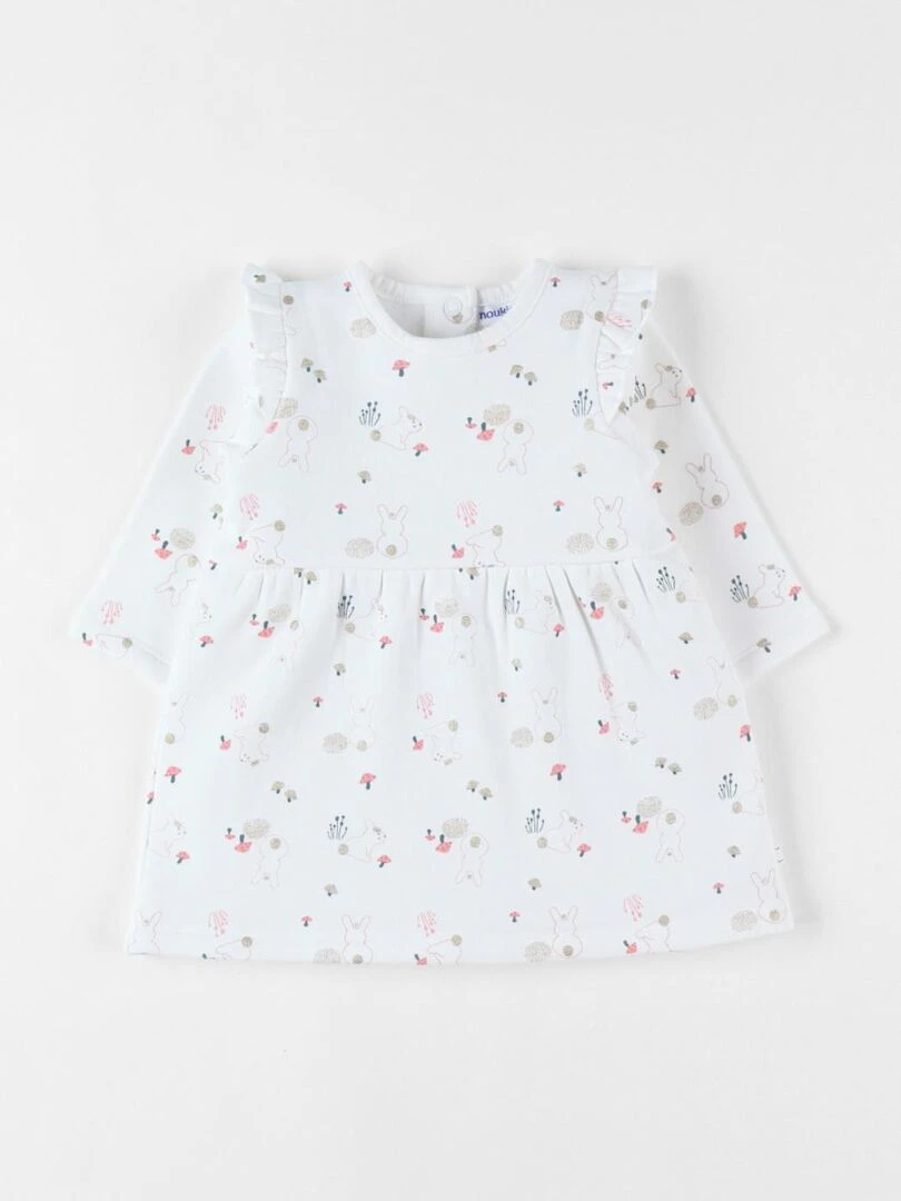 Robe imprimé lapin en sweatoloudoux    Noukie's   Blanc