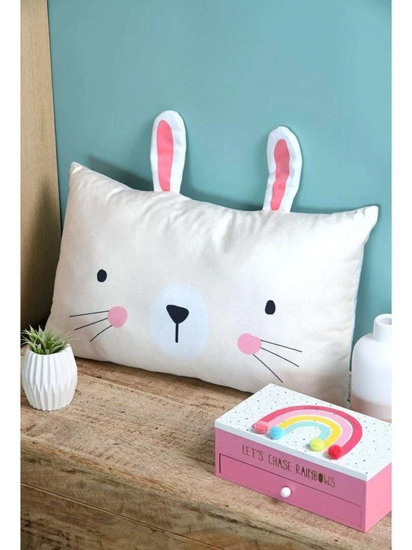 Coussin 30x50 cm Mélina écru   Blanc