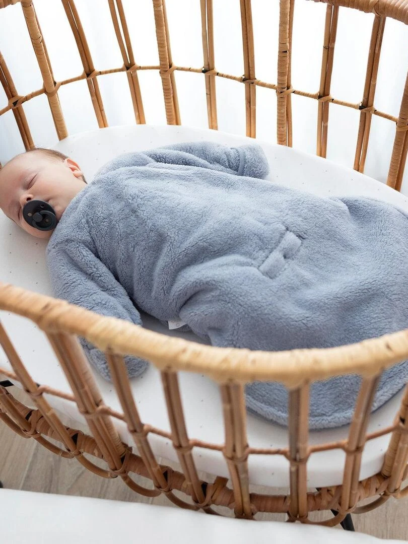 Bemini Gigoteuse avec moufles Softy et jersey Bleu gris