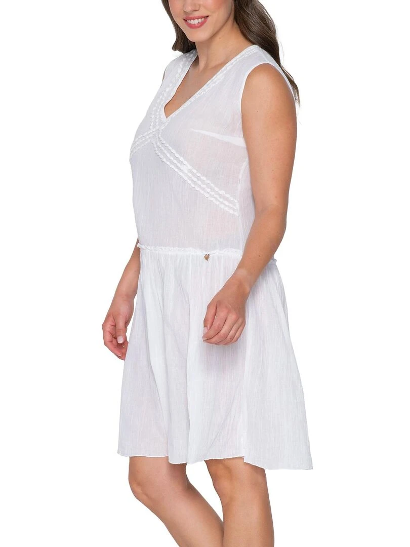 Robe estivale sans manches Mia   Blanc