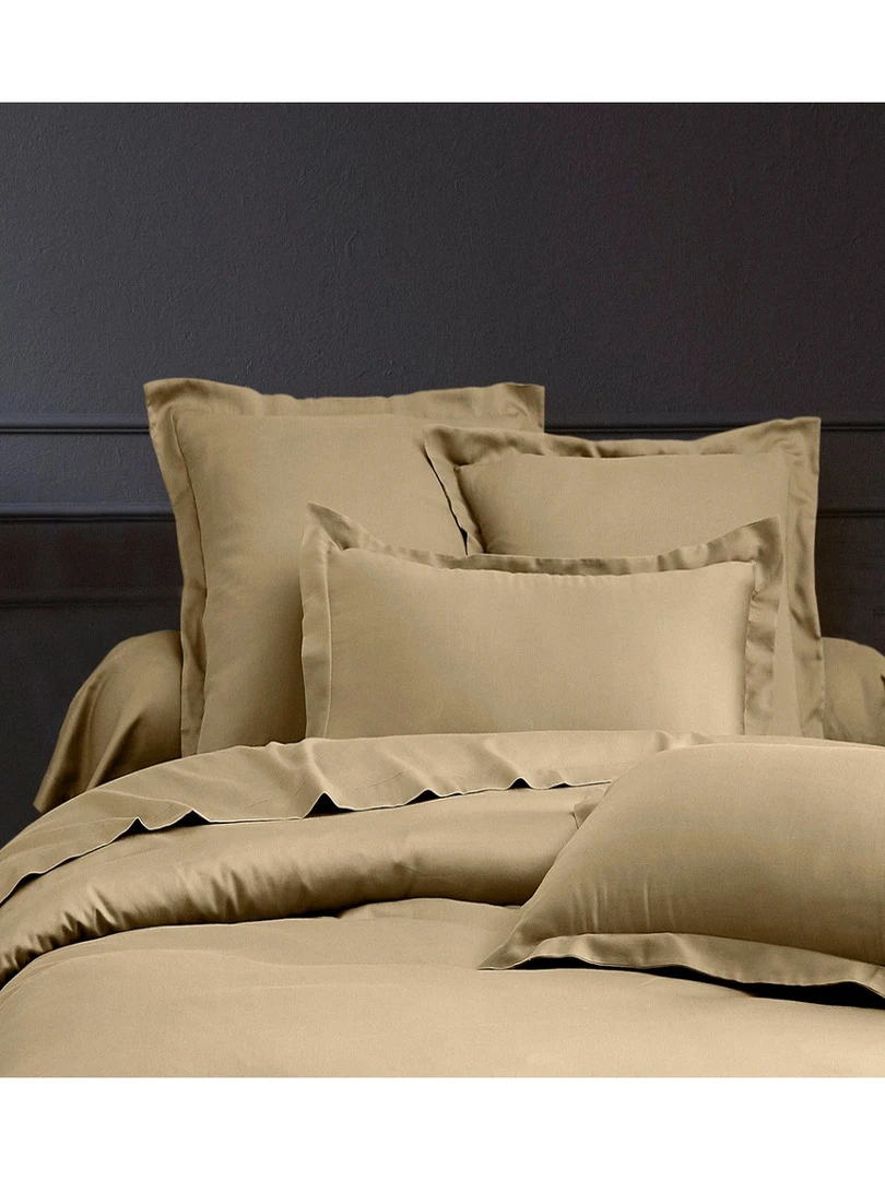 Blanc Avenue Parure De Lit En Satin De Coton Beige