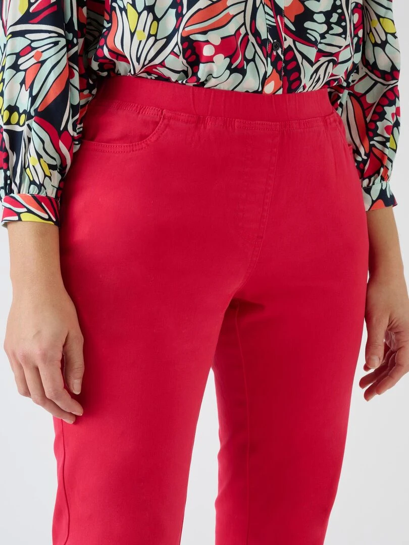 Pantalon gabardine extensible Damart Magenta