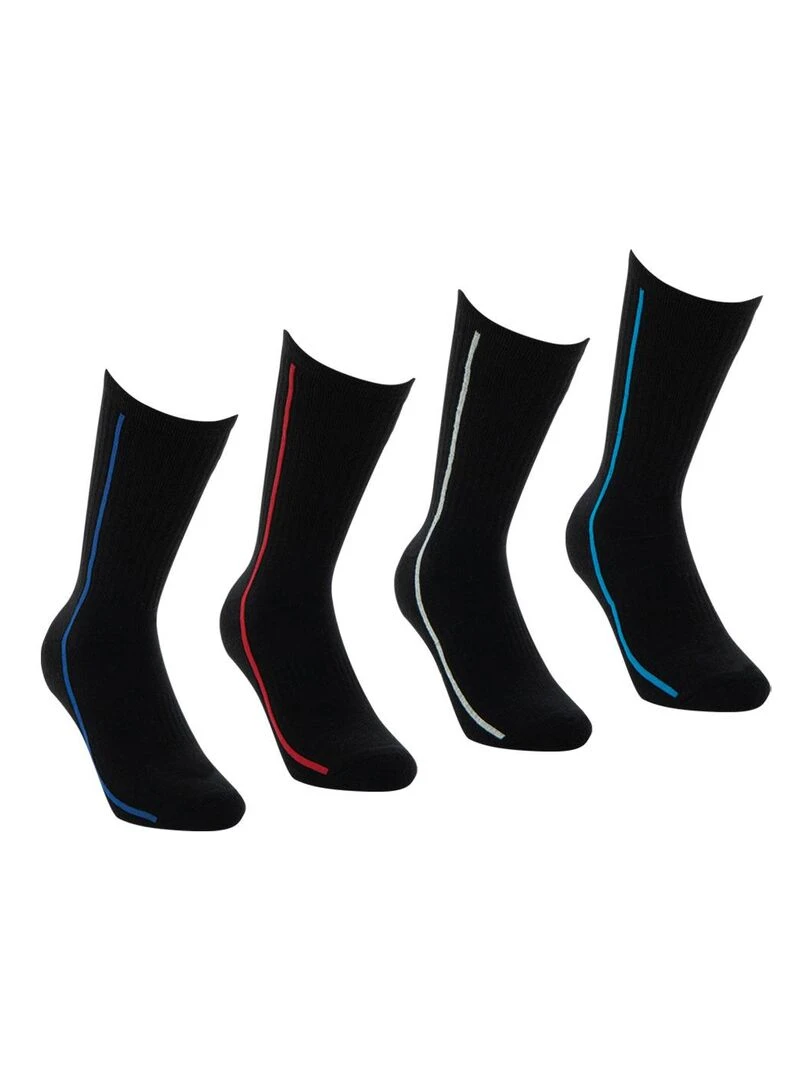 Lot de 4 paires de chaussettes de sport hautes Noir