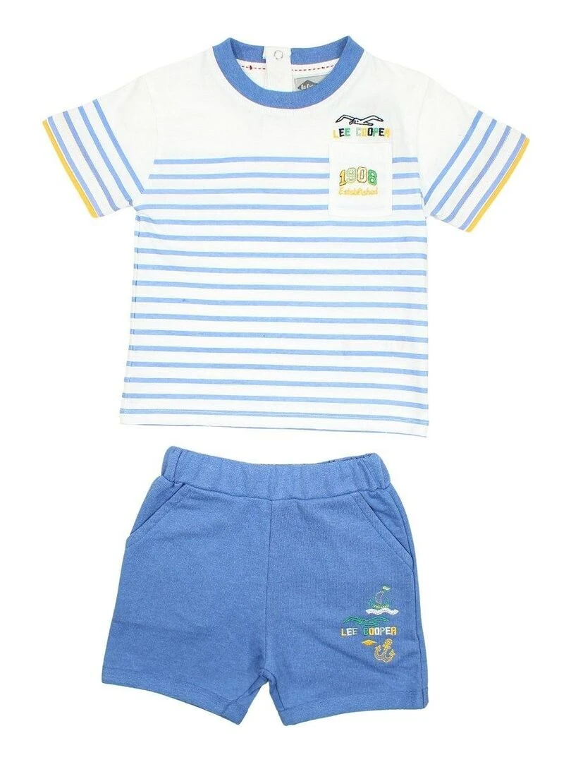 Lee Cooper Ensemble T shirt short bébé garçon Imprimé Lee Cooper Bleu