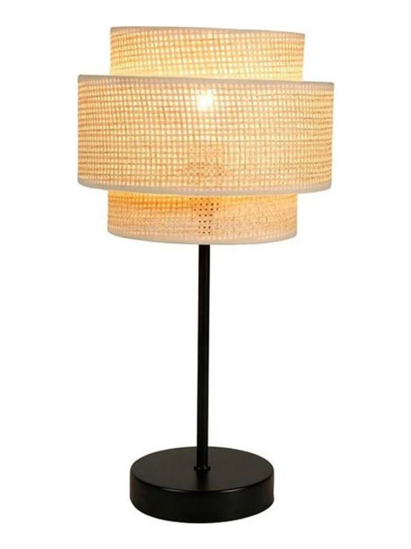 Lampe abat jour papier rotin 3 niveaux   Beige