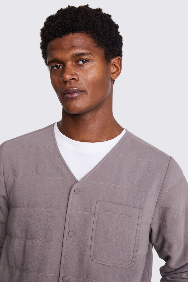 Light Grey Structured Shacket    Buy Online at Moss