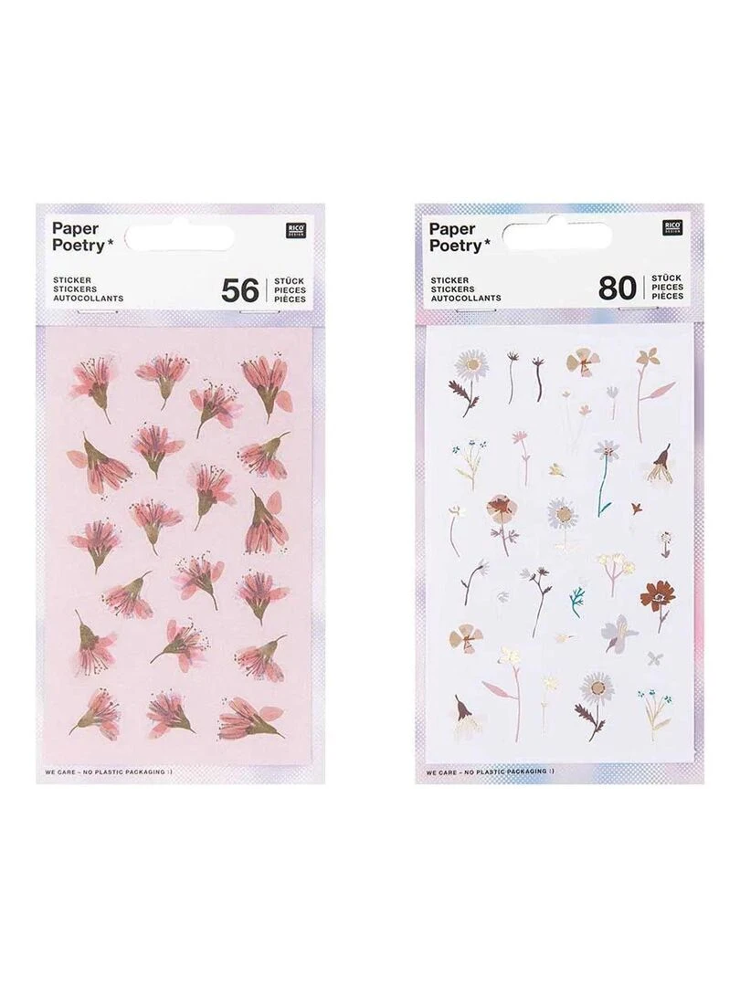 136 stickers à motifs floraux   N/A