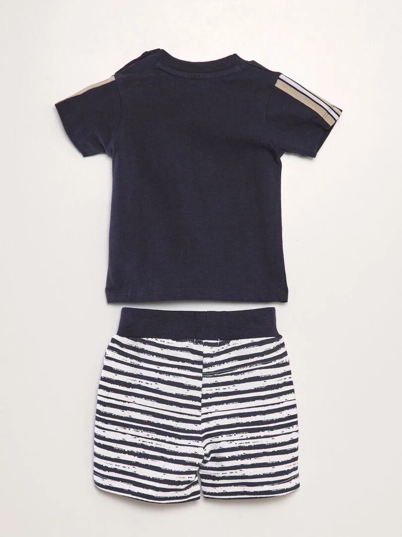 Ensemble t shirt + short   Bleu