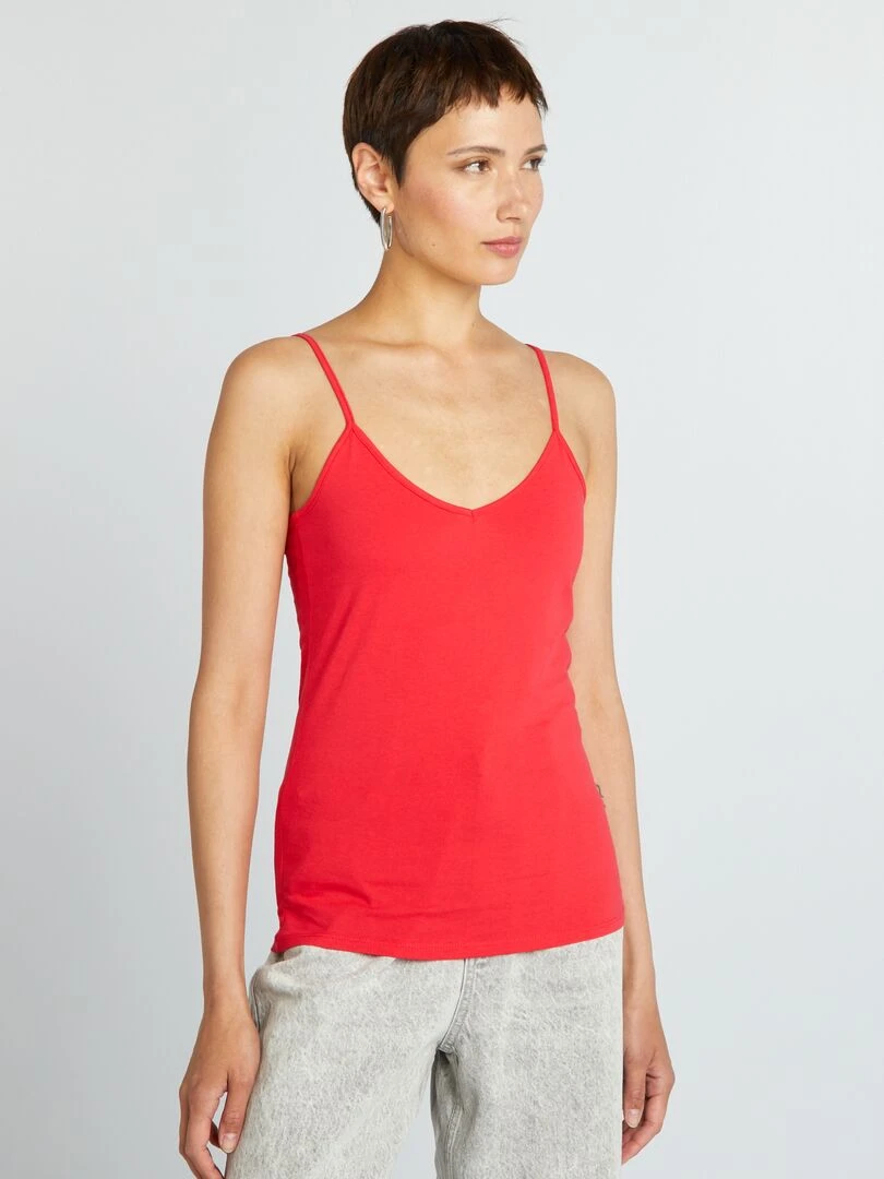 Débardeur fines bretelles   rouge