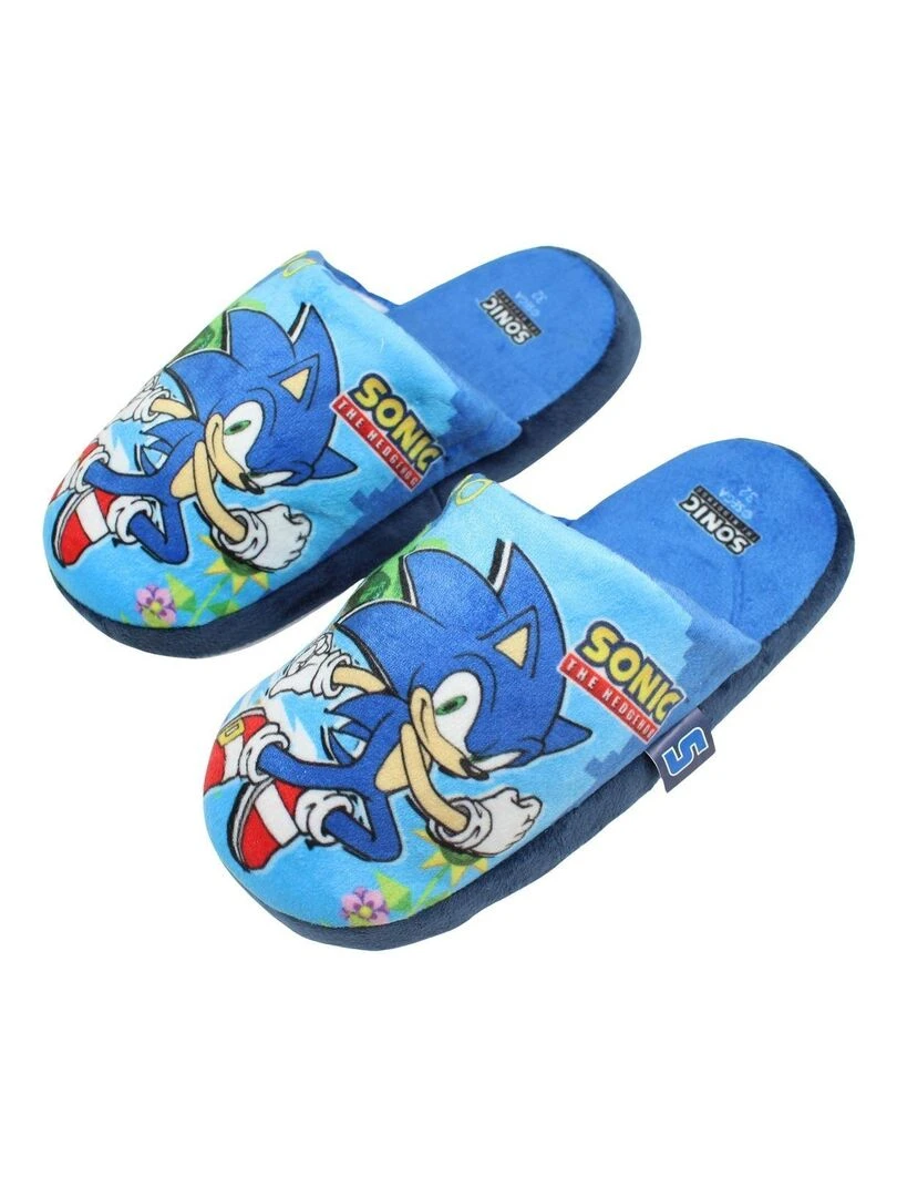 Sonic   Pantoufle garçon imprimé Sonic   Bleu