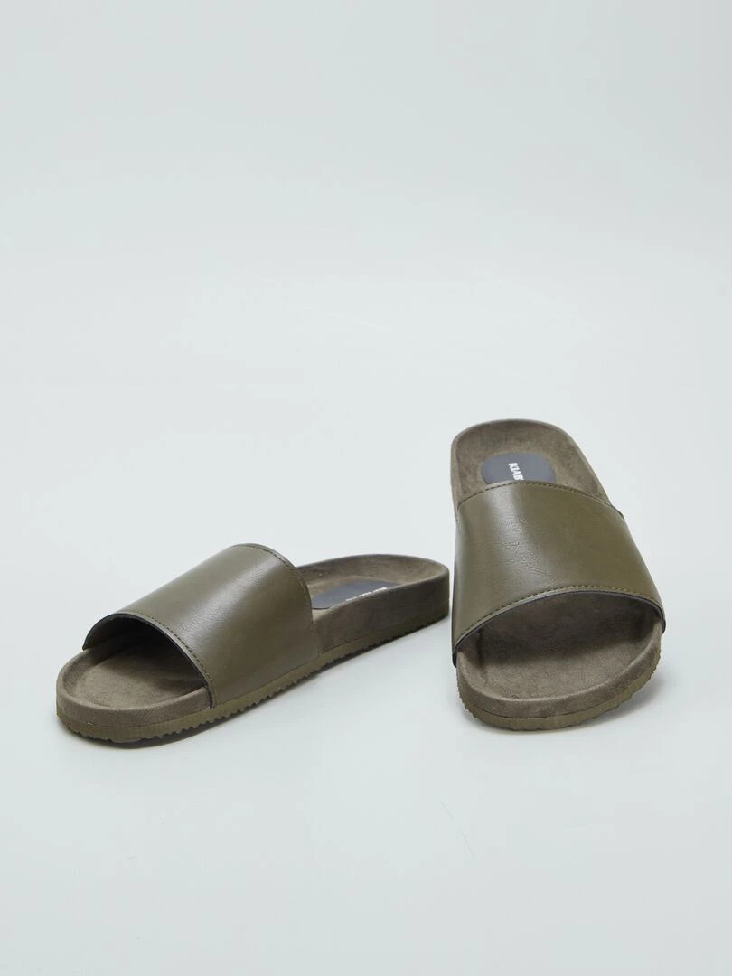 Chaussons mules   Kaki
