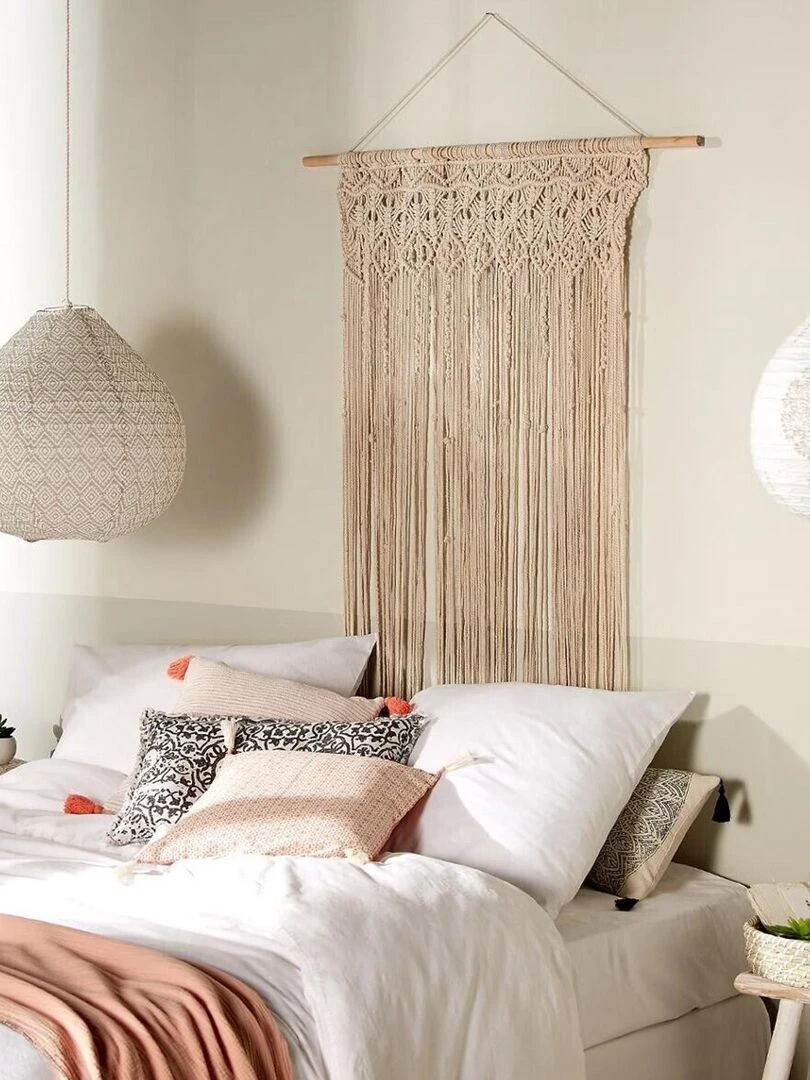 Rideau fil en macramé   Ecru