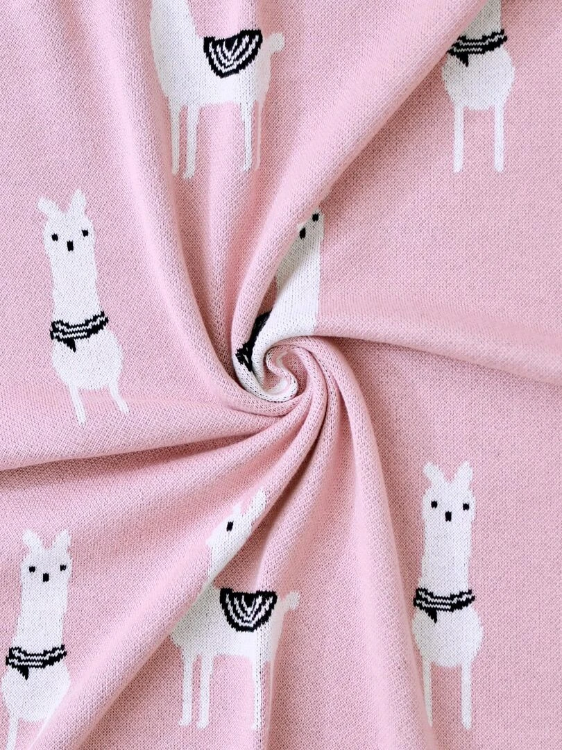 Couverture plaid LAMA Rose