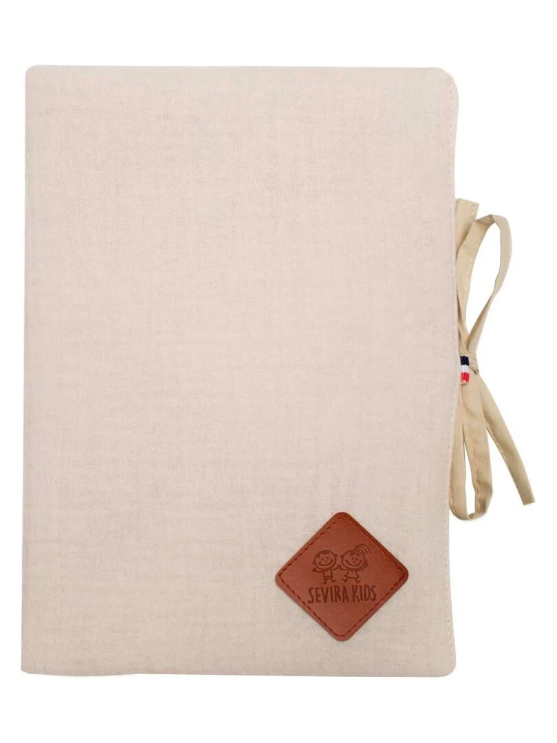 Protège carnet de santé en gaze de coton Jeanne Beige
