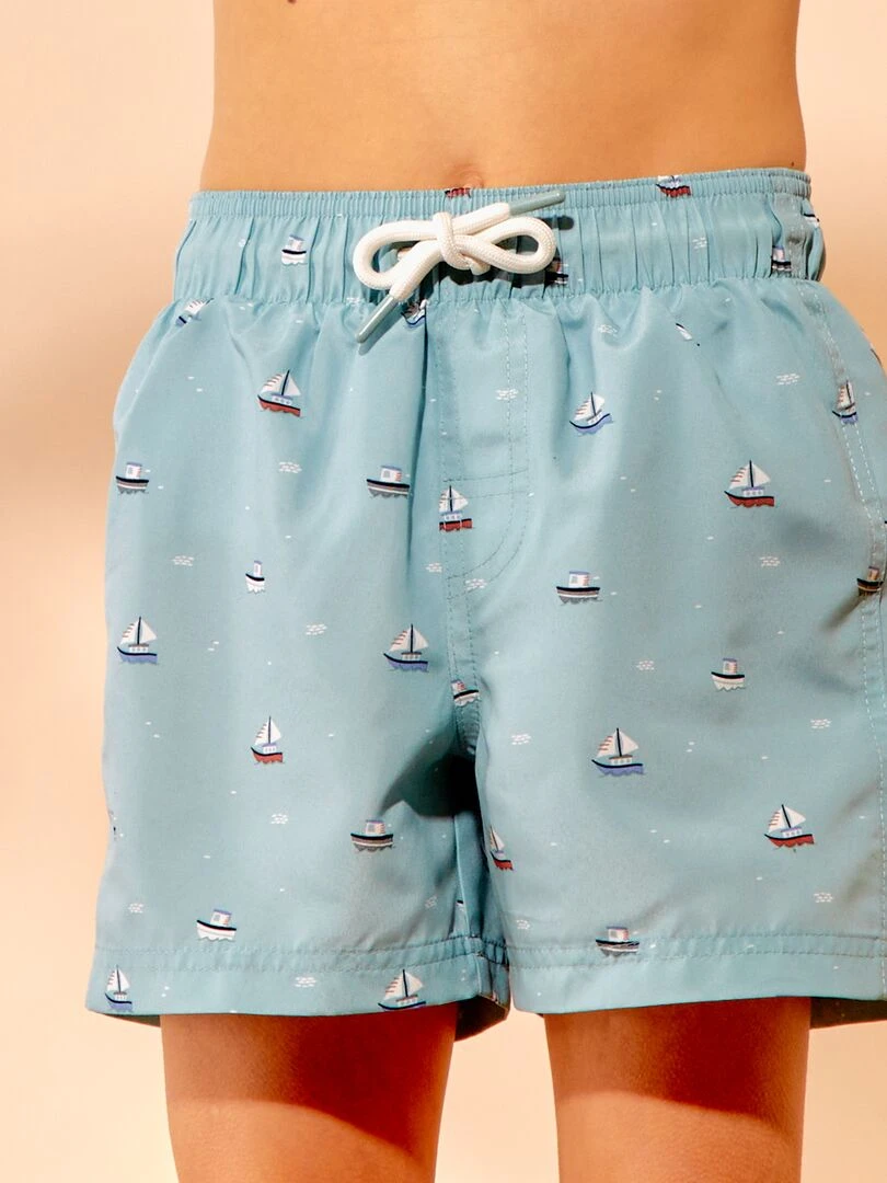 Short de bain imprimé   Bleu turquoise