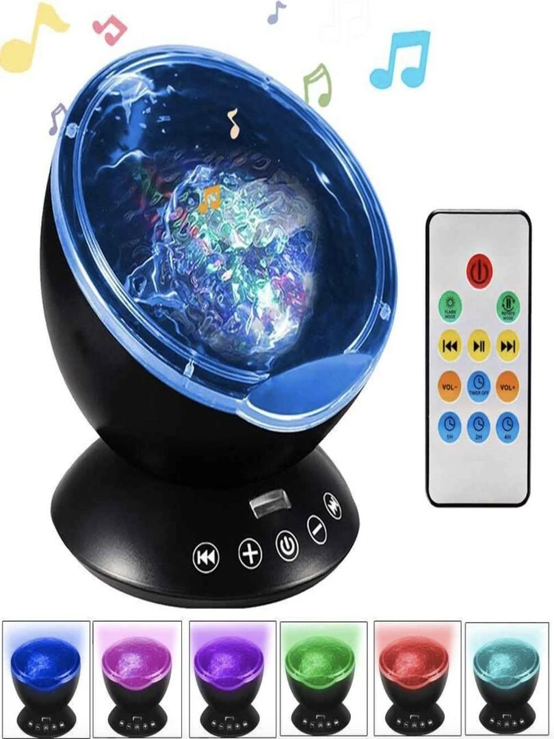 Projecteur océan son et lumière Noir