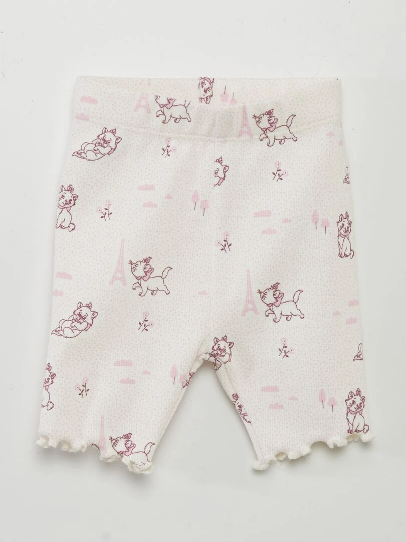 Ensemble 'Disney' body côtelé + Legging court   Rose