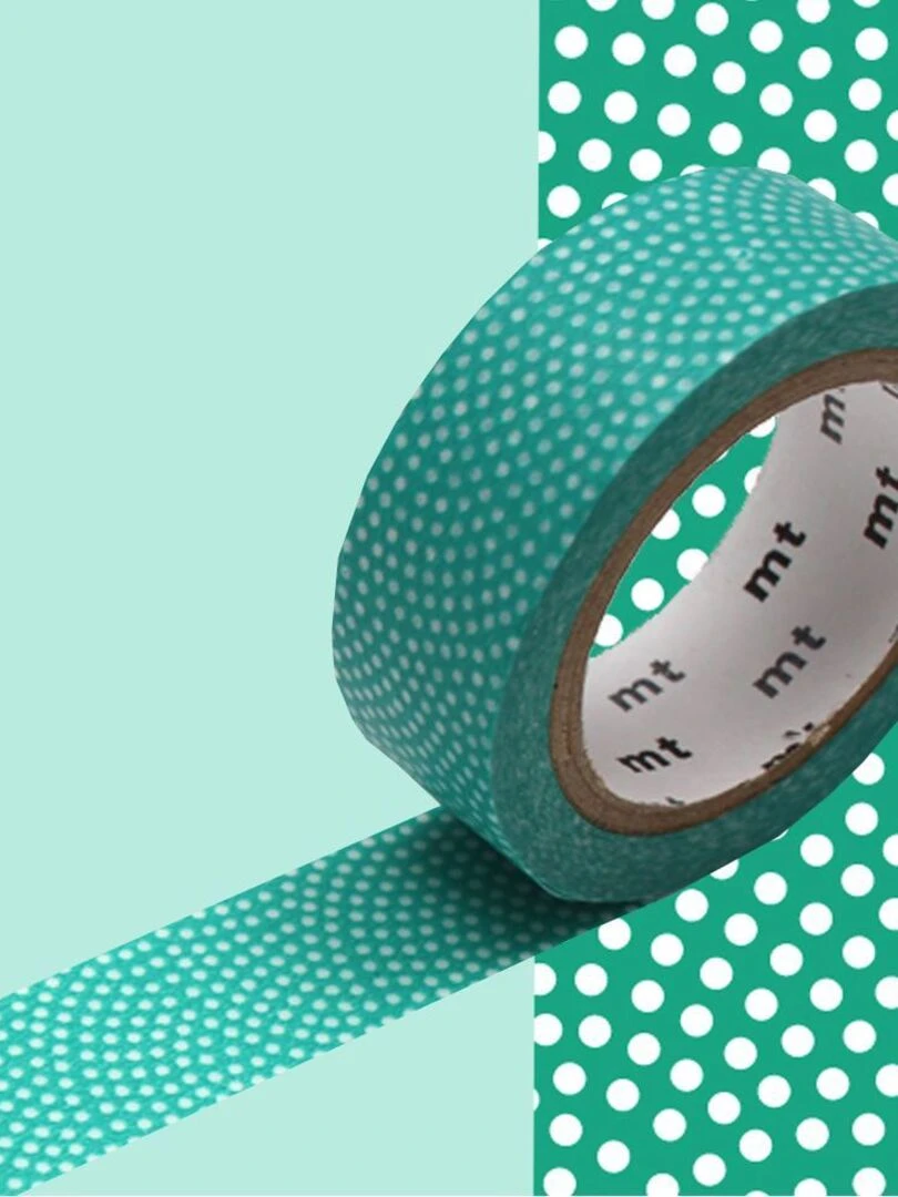 Masking tape à pois Samekomon   Vert   1 5 cm x 7 m   N/A