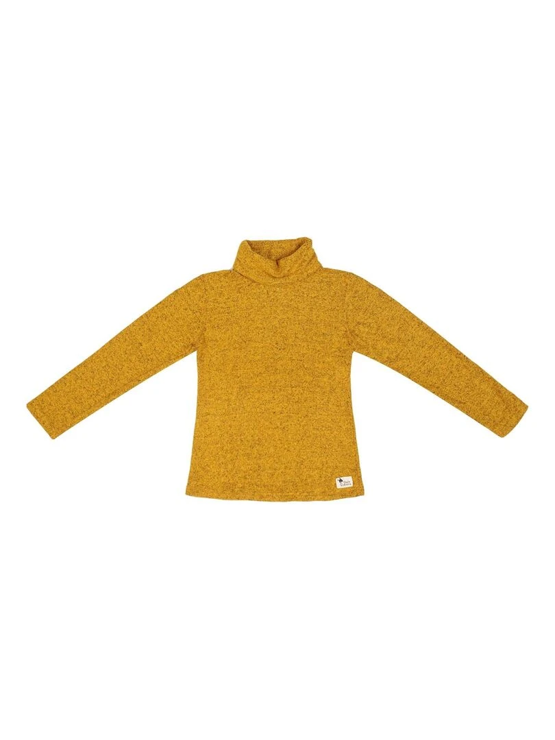 Pull Col Roulé Tout Doux  Coton effet Laine Jaune  HARMONIE   'LA FAUTE A VOLTAIRE'   Jaune