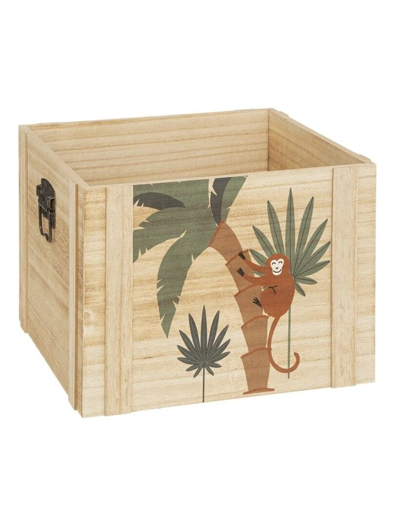 Lot de 3 cagettes bois Jungle   Beige