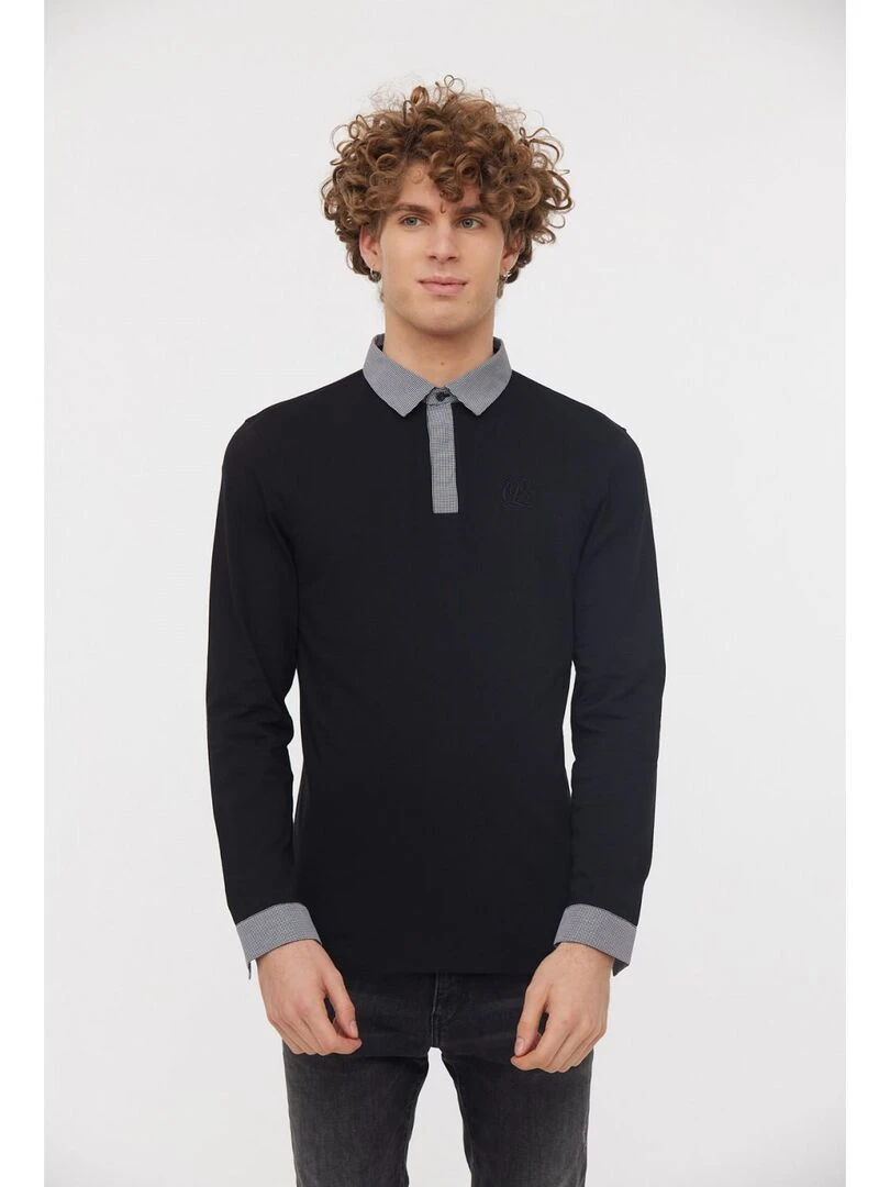 Lee Cooper   Polo manches longues coton regular BORNEAZ   Noir