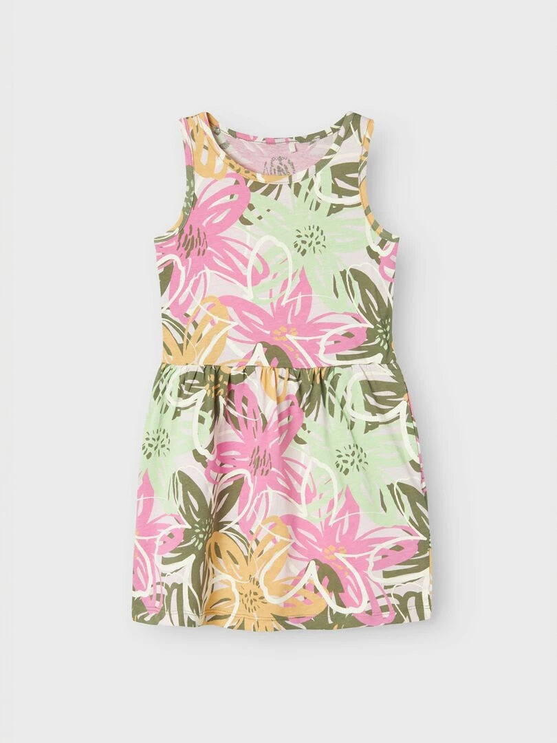 Robe imprimée en jersey Vert