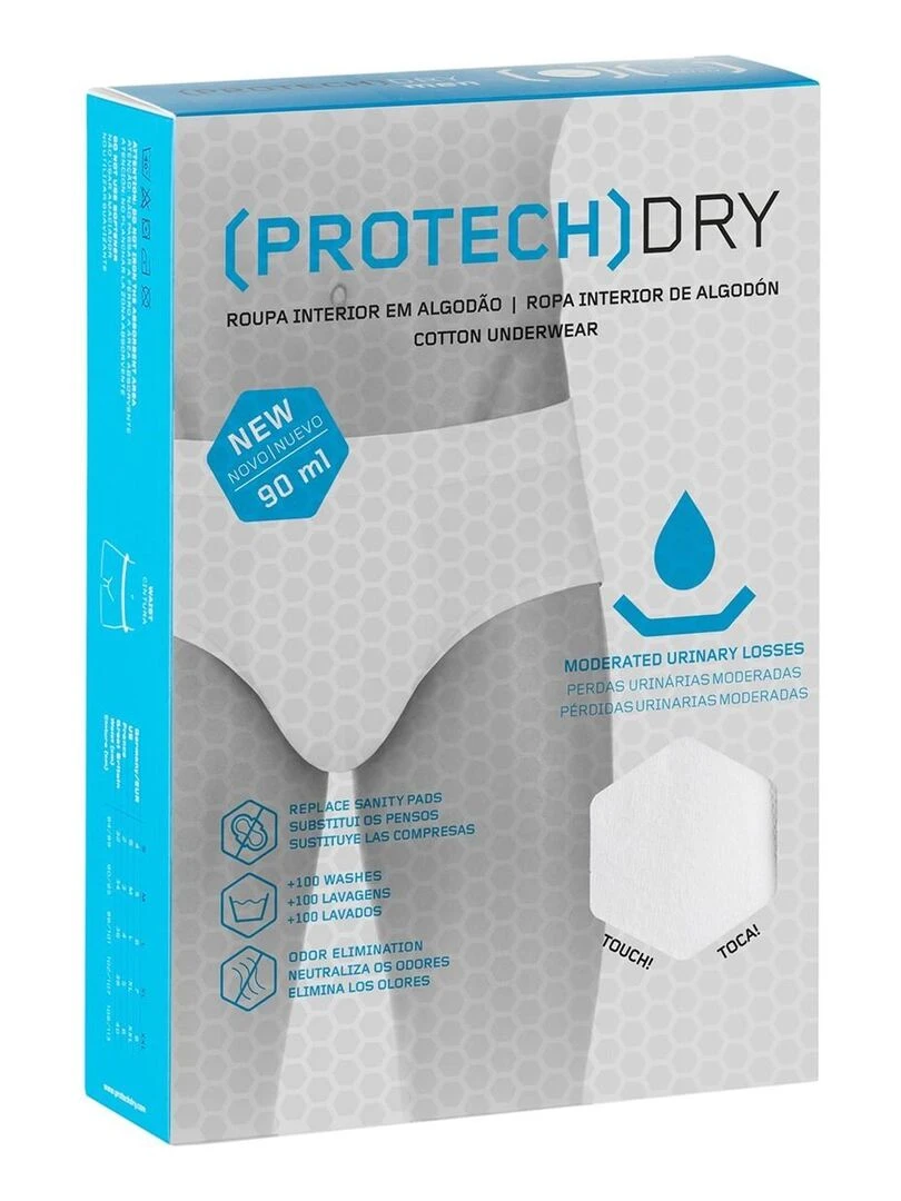 Slip coton incontinence légère à modérée ProtechDry   Blanc