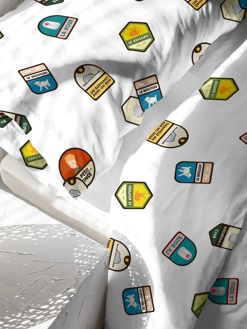 Parure housse de couette 2 pièces Son avion (D) "Happyfriday"   Blanc