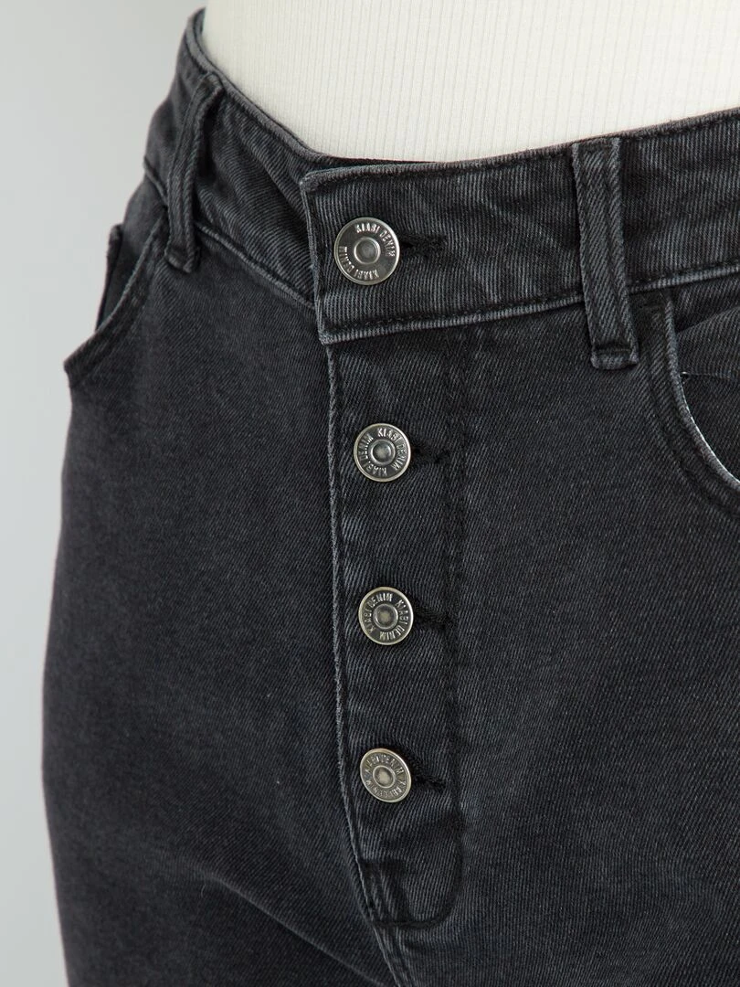 Jean mom à taille très haute   L30   Noir