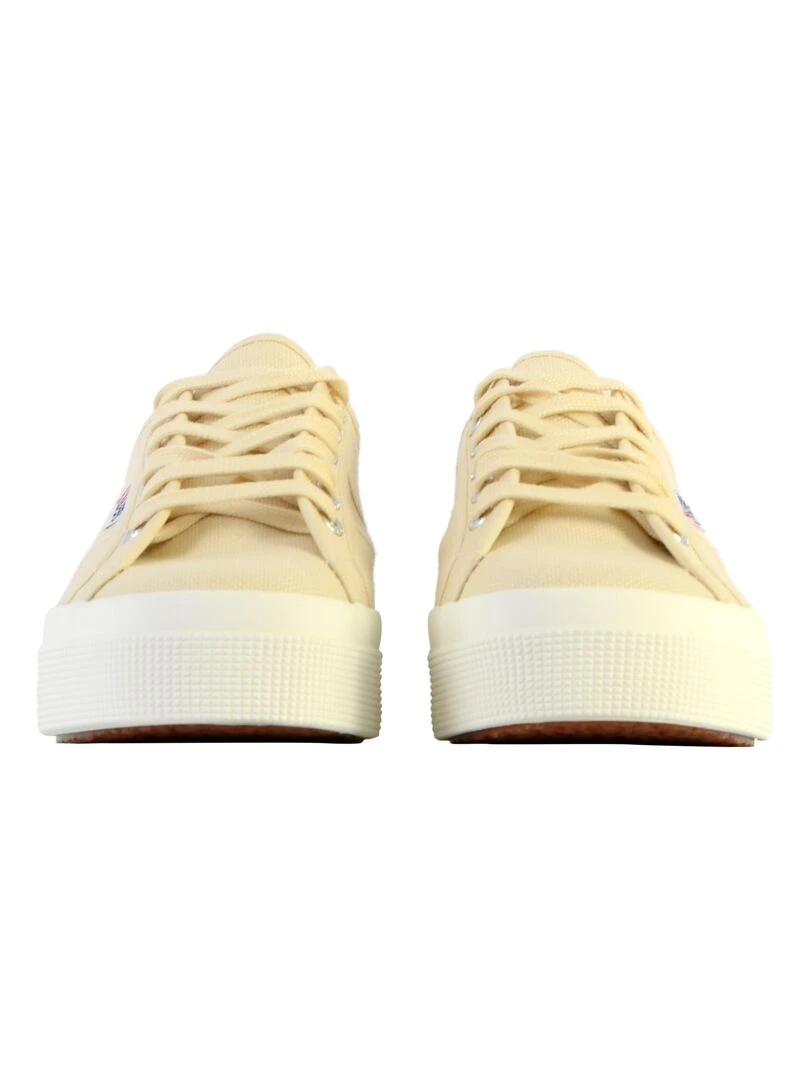 Basket Basse à Lacets Superga Platform   Beige clair