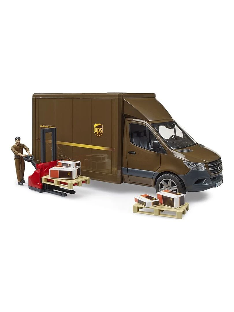 Camion UPS Mercedes Benz Sprinter avec conducteur et accessoires   N/A