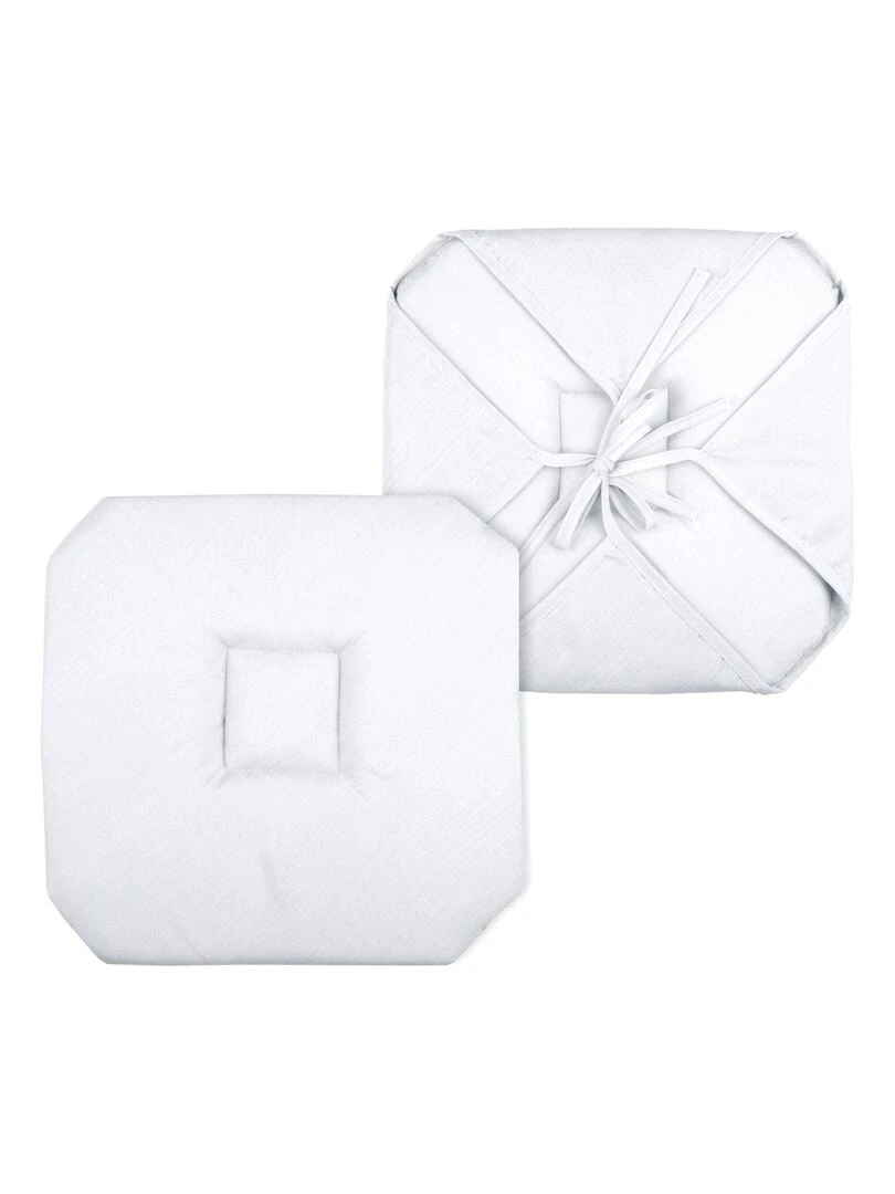 Galette de chaise italienne et unie Blanc