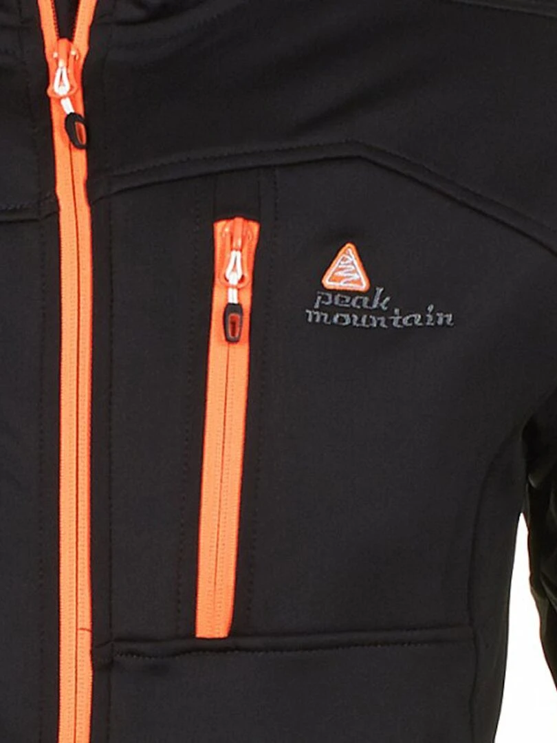 Blouson polar shell homme CAMPUS   PEAK MOUNTAIN   Noir Orange