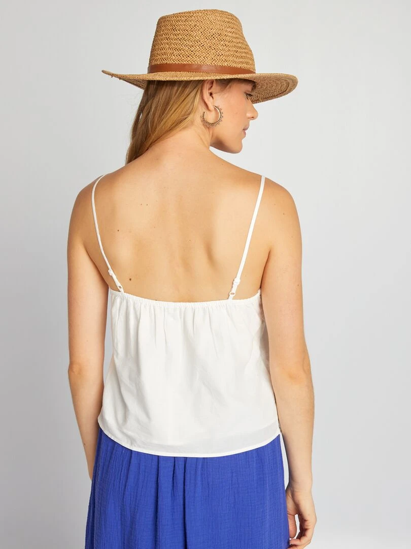 Top à broderies anglaises   Blanc