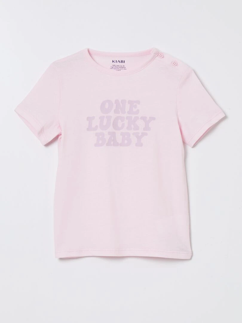 T shirt en coton imprimé ROSE