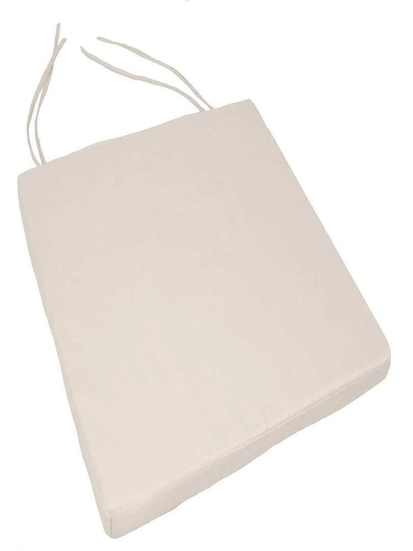 Galette de chaise déhoussable en toile outdoor Ecru