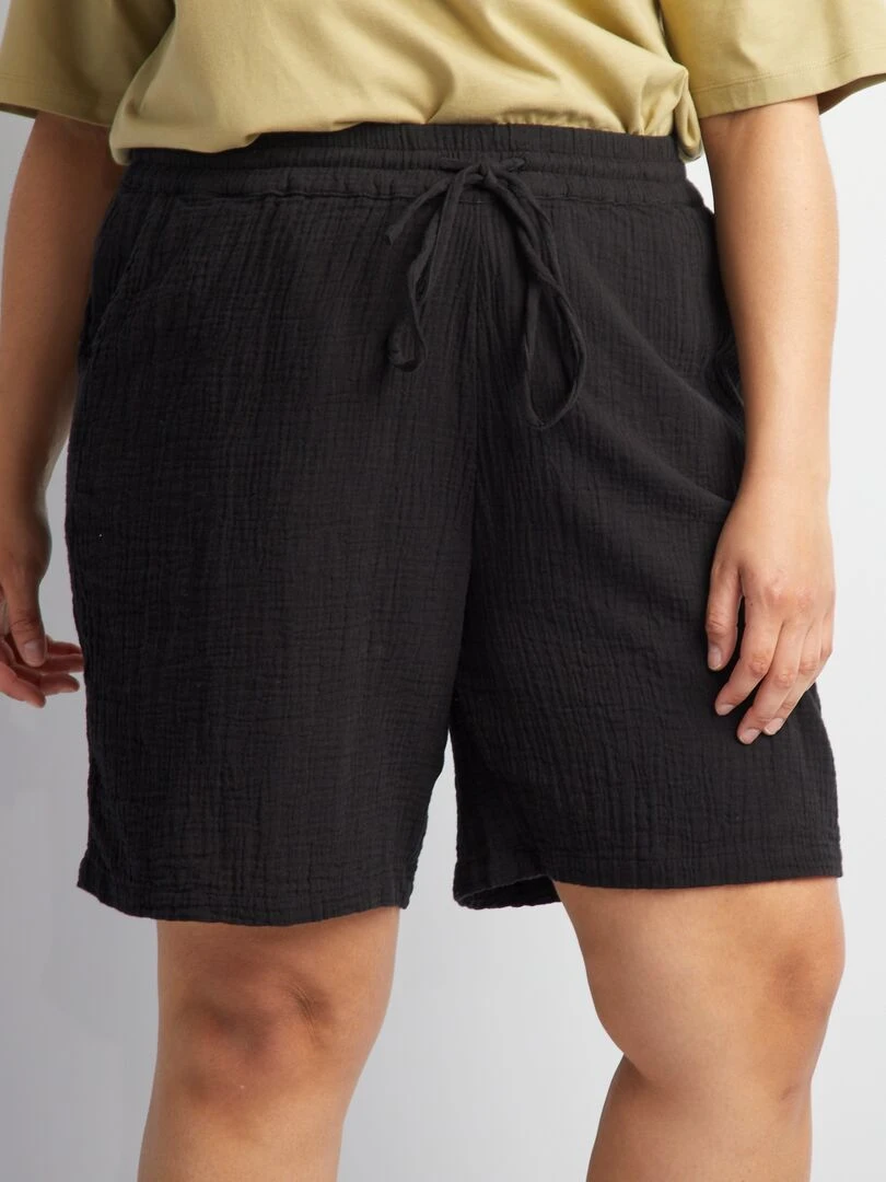 Short en gaze de coton 'Only Carmakoma' noir