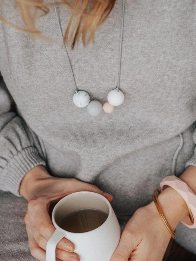 Collier d'allaitement Love Actualy Rose Perle   Blanc Rose Gris