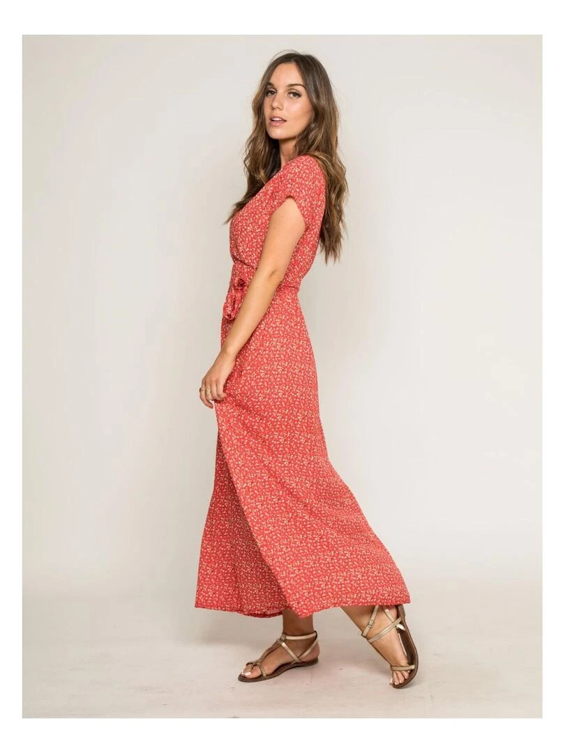 Robe longue imprimée IBERTY   Rouge
