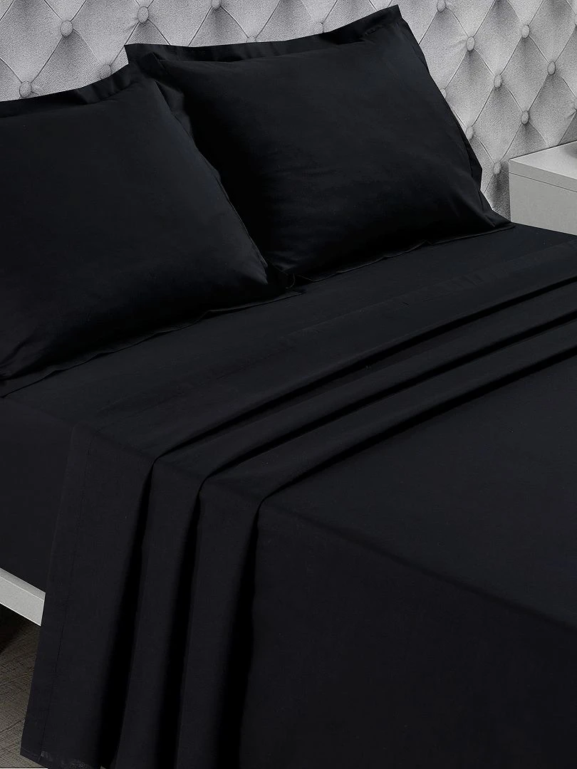 Drap plat uni noir