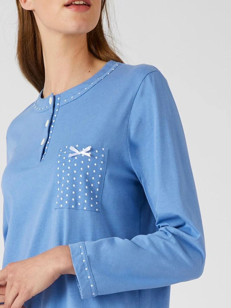 Liquette maille jersey long. 95 cm Damart Bleu