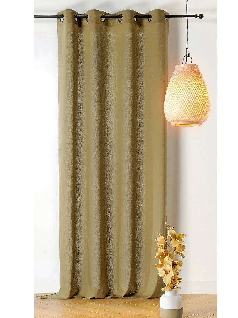 Rideau tamisant en poly/lin Kaki