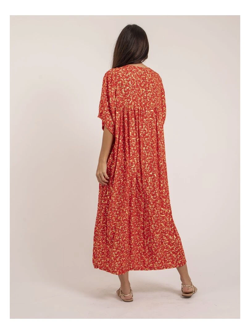 Robe longue motifs IVRY Rouge